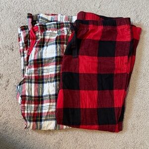 Old Navy Red and Black Plaid Flannel Pajama Bottoms